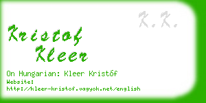 kristof kleer business card